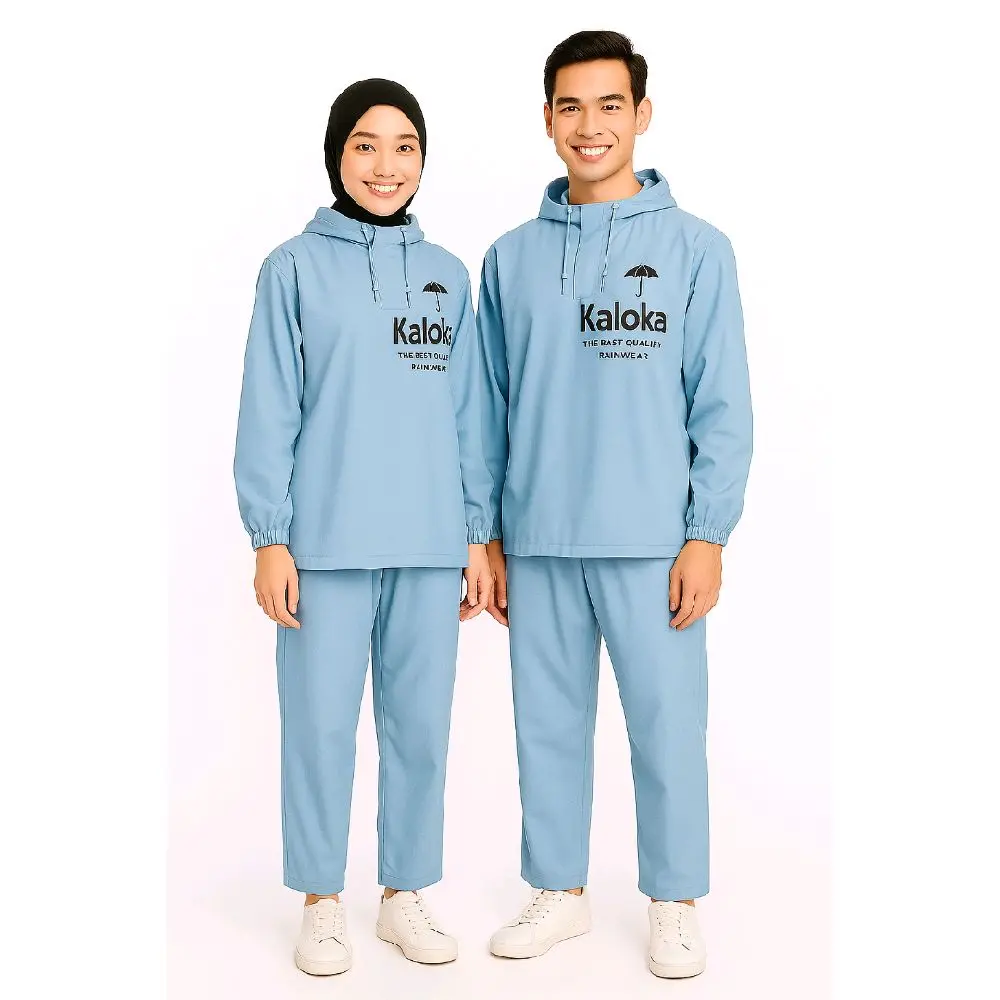 TERBARU JAS HUJAN MODEL HOODIE PRIA WANITA DEWASA BAHAN TEBAL PVC 025