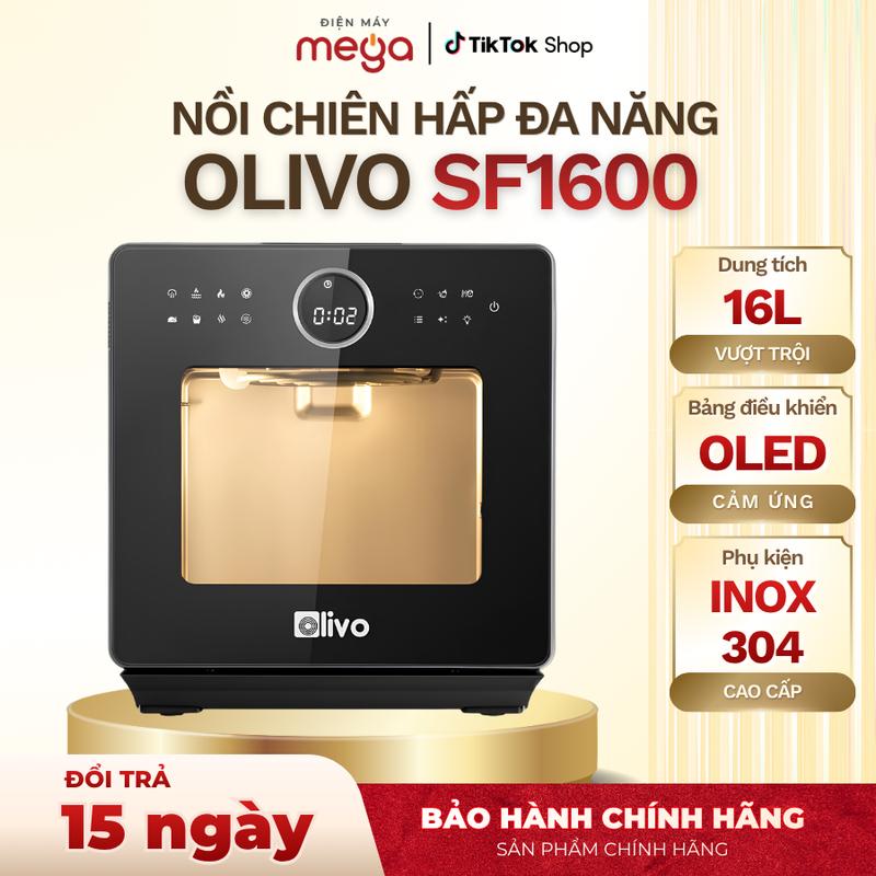 OLIVO Nồi Chiên Hấp Đa Năng SF1600 - Phiên bản Đặc Biệt, OLED hiện đại, 70 chế độ, Dung tích 16L, Vệ sinh dễ dàng
