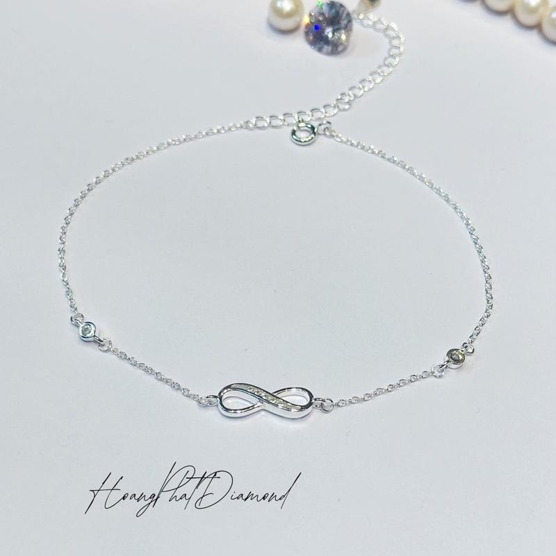 [ HOÀNG PHÁT LIVE ] Phụ Kiện Lắc Chân Bạc Ý 925 Chữ Cong Mảnh Vô Cực Chạm Tấm (LC35) KHÔNG XI KIM