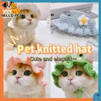 Đây là mẫu mới Mũ Thú Cưng, Thủ Công Nguyên Chất, Phụ Kiện Đội Đầu Dễ Thương, Thích Hợp Cho Mèo Và Chó, Mũ Mèo Phù Rể, Mũ Ăn Mặc Chéo Cho Thú Cưng, Mũ Cho Mèo