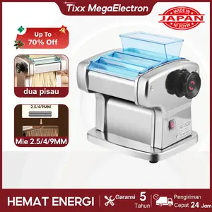 Tixx Mesin Pembuat Mi Listrik Dual Blade 316 Stainless Steel Otomatis 9 Tingkat Penyesuaian Efisiensi Energi Japan Made Elektrik Noodle Maker Machine Dengan Coating Anti Noda Hemat Energi