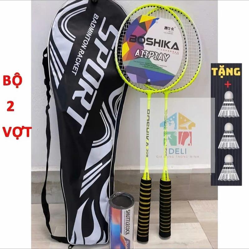 Set 2 Chiếc Vợt Cầu Lông BOSHIKA/ZHIBO TAY CẦM ĐỆM MÚT tặng kèm 03 quả cầu hàng…