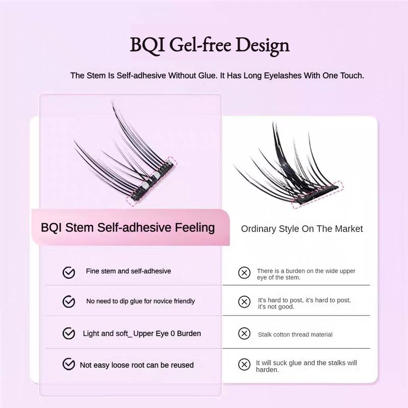 Lông Mi Cụm, YFCD, 100-120 Cặp, Siêu Dính, Lông Mi Giả, Không Keo, Bộ Ba Cụm Đơn, Mô Phỏng Tự Nhiên, Lông Mi Ghép, Uốn Cong Lâu Dài, Lông Mi Dưới 7