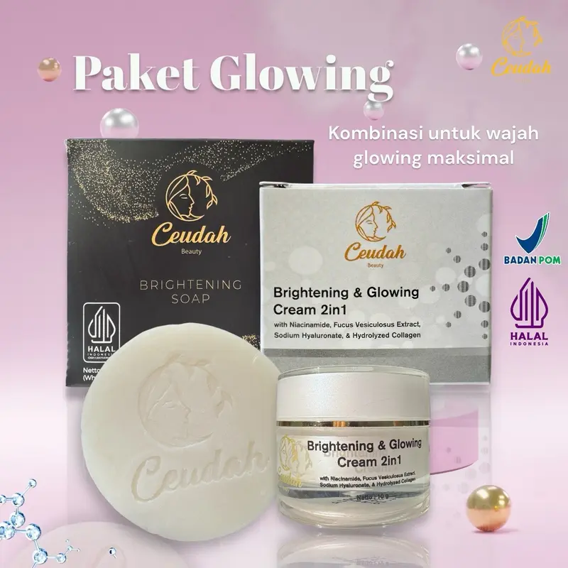 CEUDAH BEAUTY PAKET GLOWING (cream & bar soap) Perawatan Mencerahkan Wajah Pencerah 0