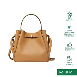 Voilaid Romy Soft Pebbled Leather Bucket Bag Tiramisu