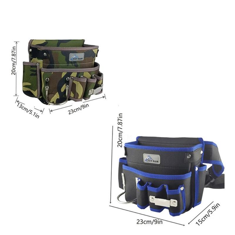 Practical Oxford Cloth Electrician Waist Bag Waterproof Multi-Pocket Tool Pouch Belt Anti-Fall Tool Bag Hardware Tools 2