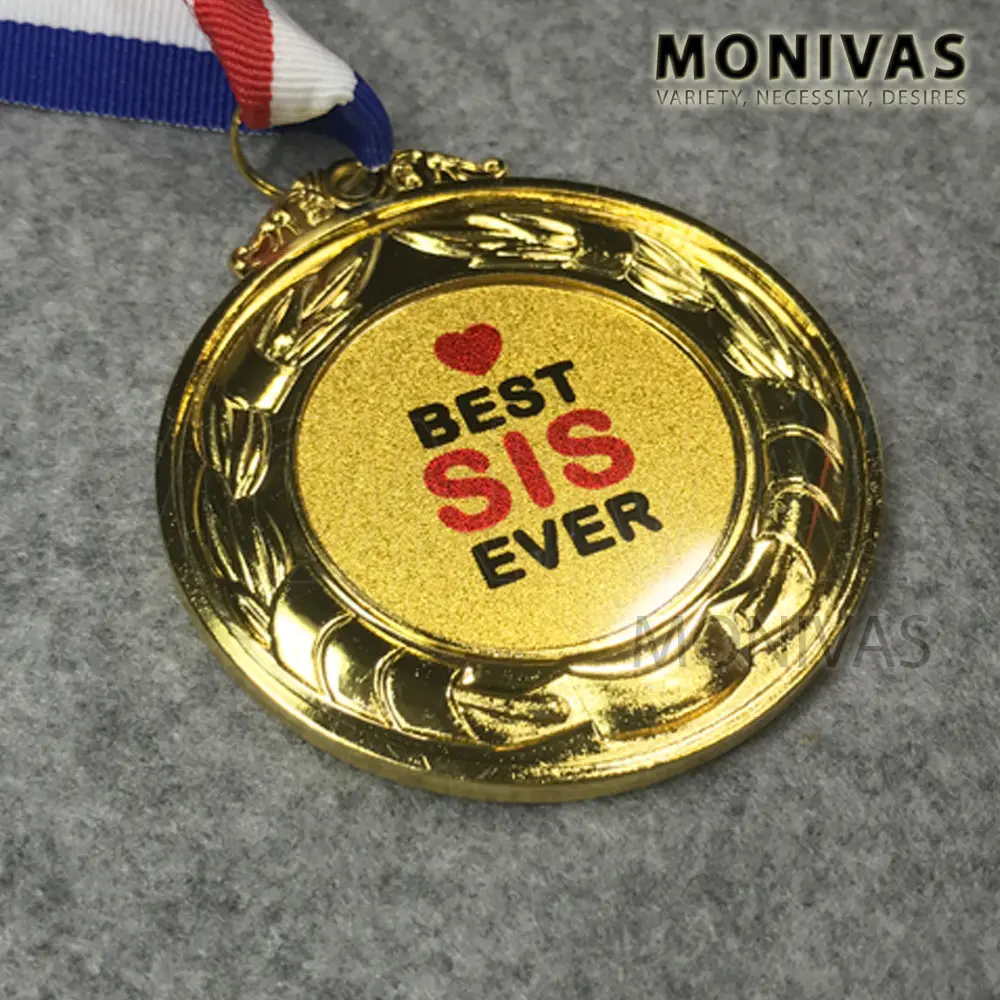 Best Sister Ever Gold Medal Award Birthday Present Creative Gift