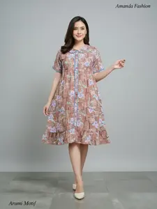 Daster Arumi Motif Bunga List Rayon motif L (LD 96 -100, PB 105 - 110)  XL (LD 105 PB 105 - 110)  L3 ( LD 110 PB 105 - 110 )