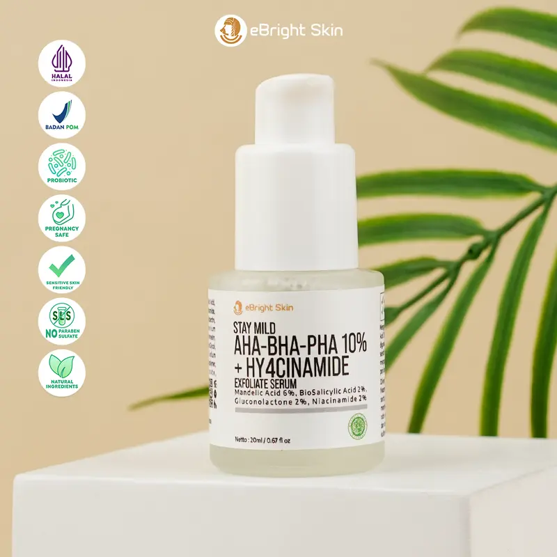 eBright Skin Serum Flek Hitam - Stay Mild AHA-BHA-PHA 10% + Hy4cinamide Exfoliate Serum 2