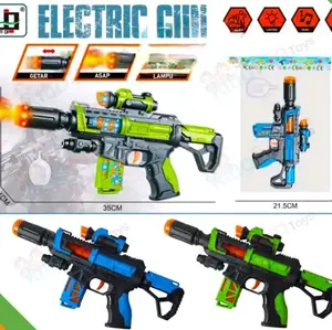 mainan tembakan efek asap dilengkapi dengan musik dan lampu/mainan elektrik gun efek asap.