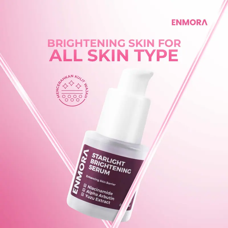 Enmora Starlight Brightening Serum Pencerah Wajah dengan Niacinamide, Alpha Arbutin dan Yuzu Extract - Mencerahkan Muka 8