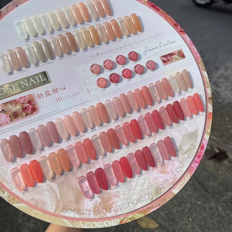   Nhũ Diêm Điềm Tâm  Set sơn gel 30 màu thạch tông hồng Mosi Nail+ Tặng kèm bảng màu làm nail 