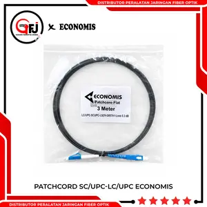PATCHCORD ECONOMIS SC-LC 1.5/3 METER FLAT/GEPENG HITAM ORIGINAL