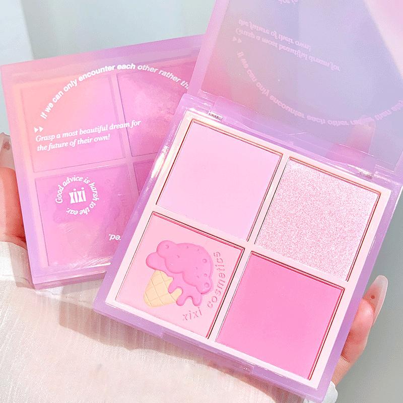 Bảng Phấn Đánh, Bốn Màu, Phấn Má Hồng, Lì Và Ánh Ngọc Trai, Lâu Trôi, Không Thấm Nước, Màu Hồng, Mỹ Phẩm Má Hồng, XIXI D511