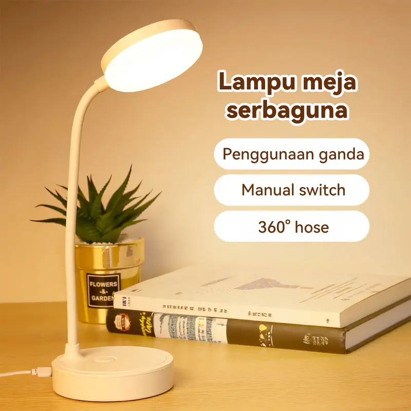 Skylumba Lampu Meja Serbaguna LED Lampu Belajar Estetik Perawatan Mata 3 Varian Pencahayaan Aesthetic Multifungsi LL08 2