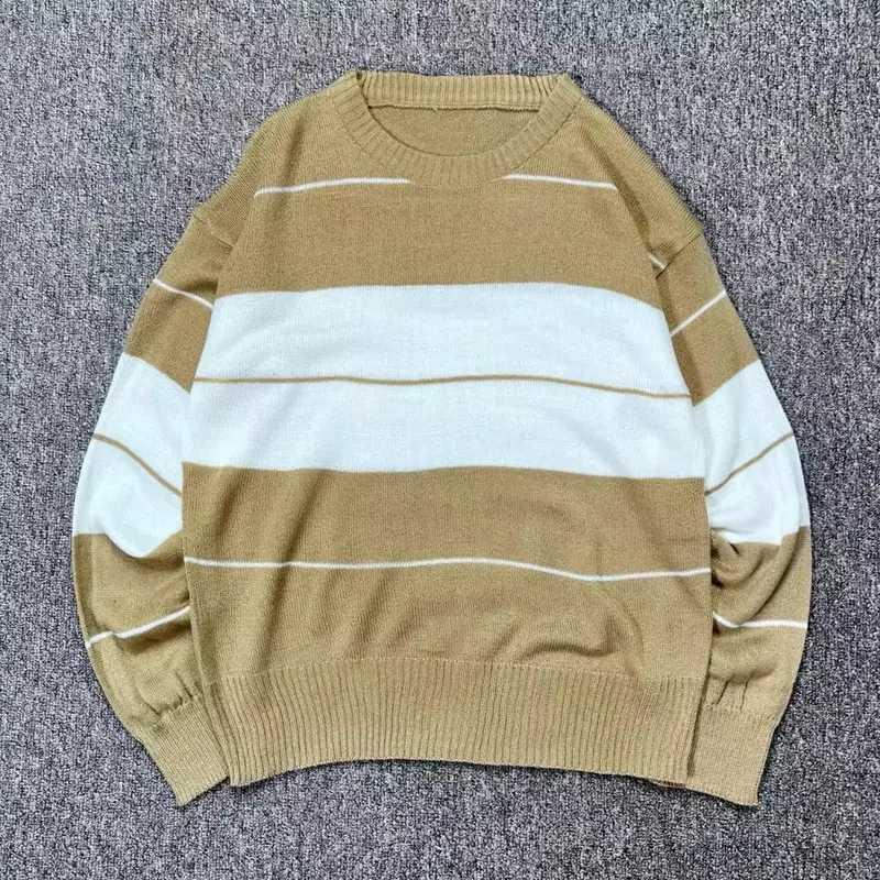 Meira Sweater Rajut Wanita Blouse Knited Motif Garis Garis Korean Style Lengan Panjang 8