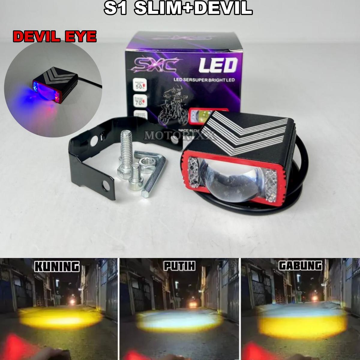 ORIGINAL LAMPU LASER LED S1 MINI LAMPU S1 LASER LAMPU SOROT MOTOR LAMPU LASER S1 MINI 15 WATT 2 WARNA HIGH BEAM