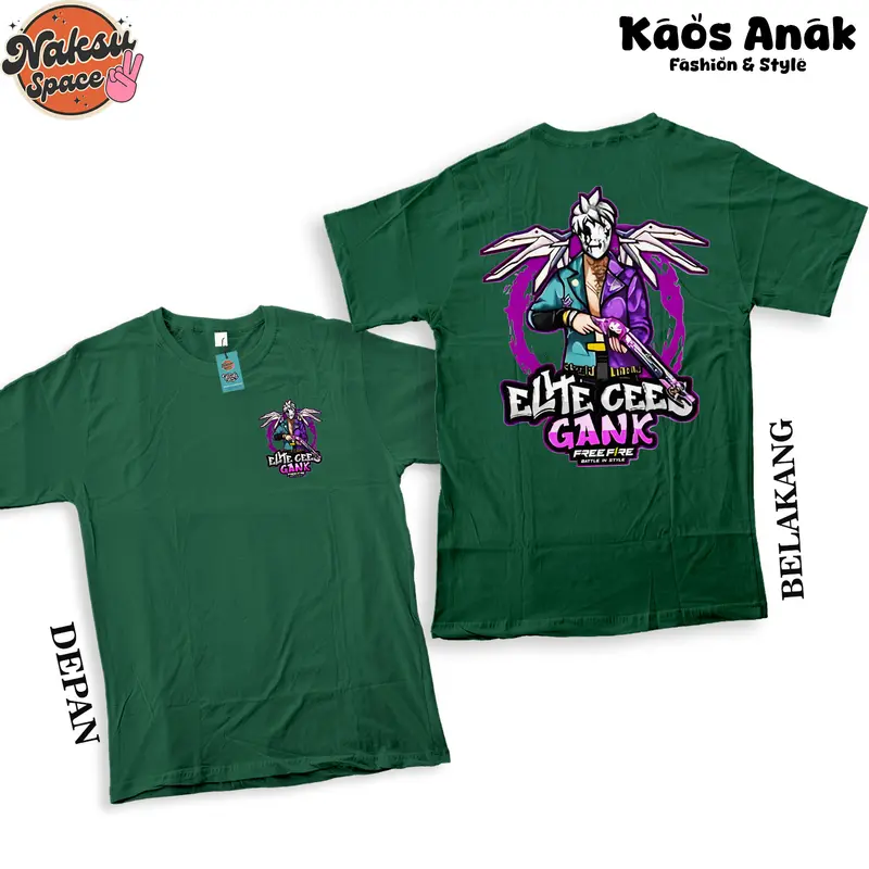 KAOS KAOS ANAK FREE FIRE ELITE CEES SAYAP BAJU FF ANAK 3