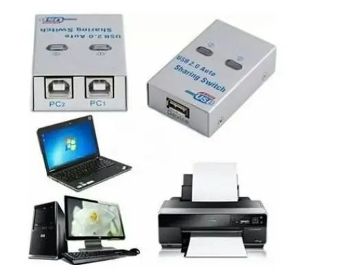 Usb A 2.0 auto sharing switch NB 2 port 480Mbps metal for printer 2UA - Usb2.0 switch otomatis automatic 1