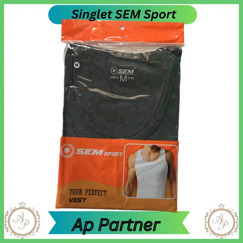 Grosir 3 Pcs - Singlet Pria Polos Bahan Katun SEM SPORT M - XXL | Kaos Dalam Laki Laki Gym 3