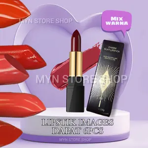 LIPSTIK Glossy color red elegan gloss di bibir anti lengket lipstik dapat 6