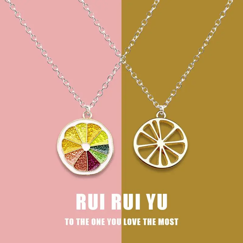 Fruit lemon simulation necklace, best friend's small gift