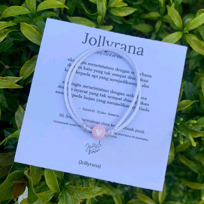 Gelang Couple Mote Love Hitam&Pink Simpel Tali Korea Cube Estetik 3