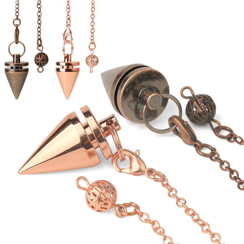Product Introduction of Con lắc hình nón cảm xạ bằng đồng cổ, con lắc kim loại Reiki, mặt dây chuyền chữa bệnh, thời trang mới 9