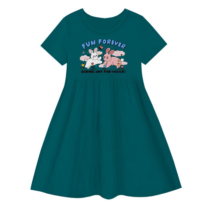 Luwi Kids Dress Kerut Anak Perempuan Gambar Fun Forever Fashion 5