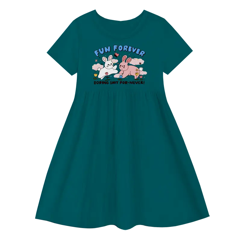 Luwi Kids Dress Kerut Anak Perempuan Gambar Fun Forever Fashion 5