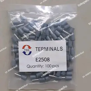 Best Seller Ferrules 2.5Mm Isolasi E2508 Abu Skun Kabel 2.5Mm