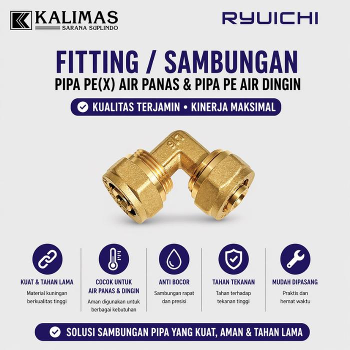 Gambar Knie / Straight Elbow (RYUICHI) d. 3/4" - L1620 x 1620 | Sambungan Fitting Pipa Air Panas PEX dari kalimas.online Kota Administrasi Jakarta Pusat Tokopedia