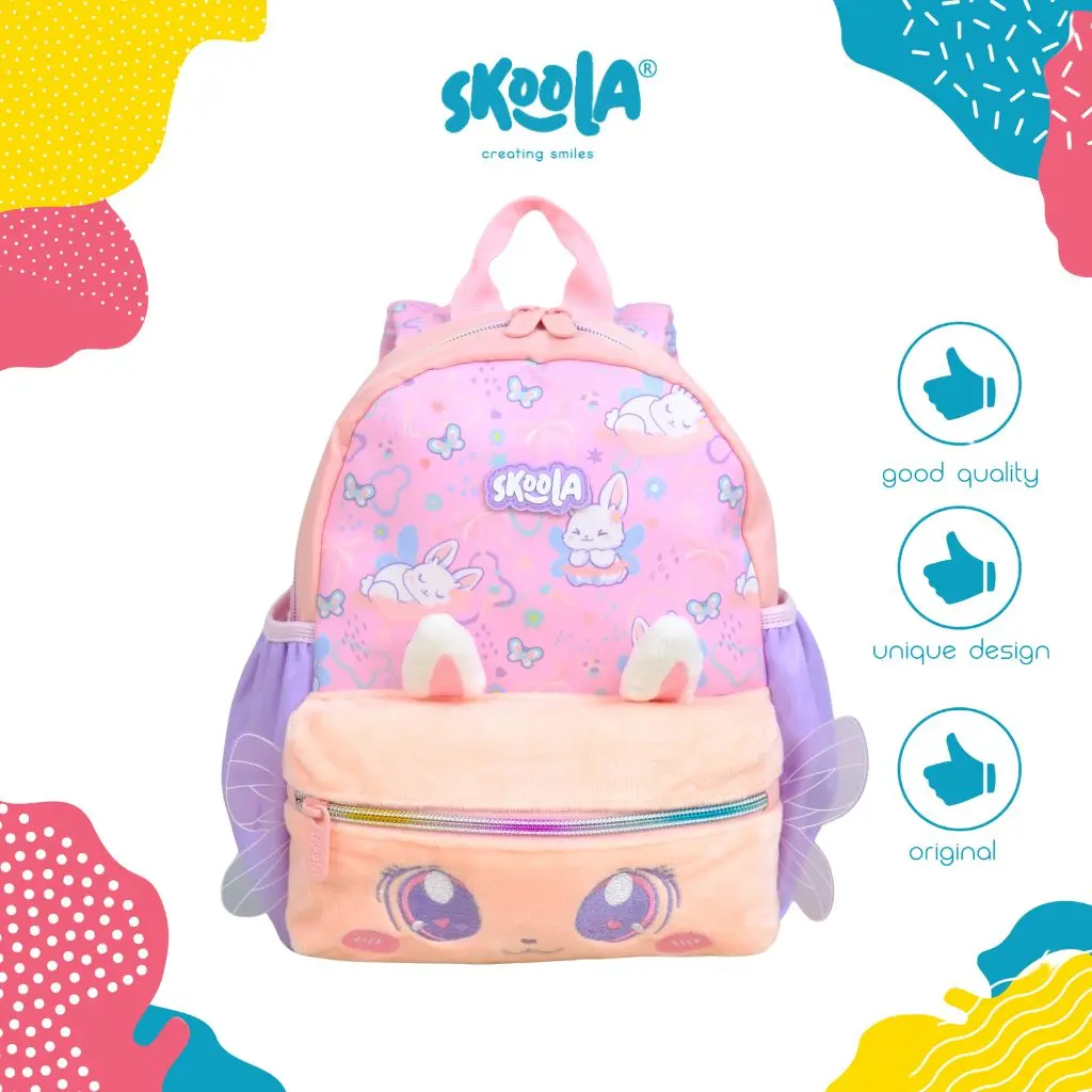 Skoola Tas Sekolah Anak PAUD Perempuan Ransel Lucu Cat Bunny - Teeny