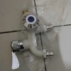 Kran Cabang Shower ABS Double Plastik Kamar Mandi Toilet WC 1/2 Inc Desain Modern Bahan PVC Warna Putih Termurah - Biru Hijau Keran