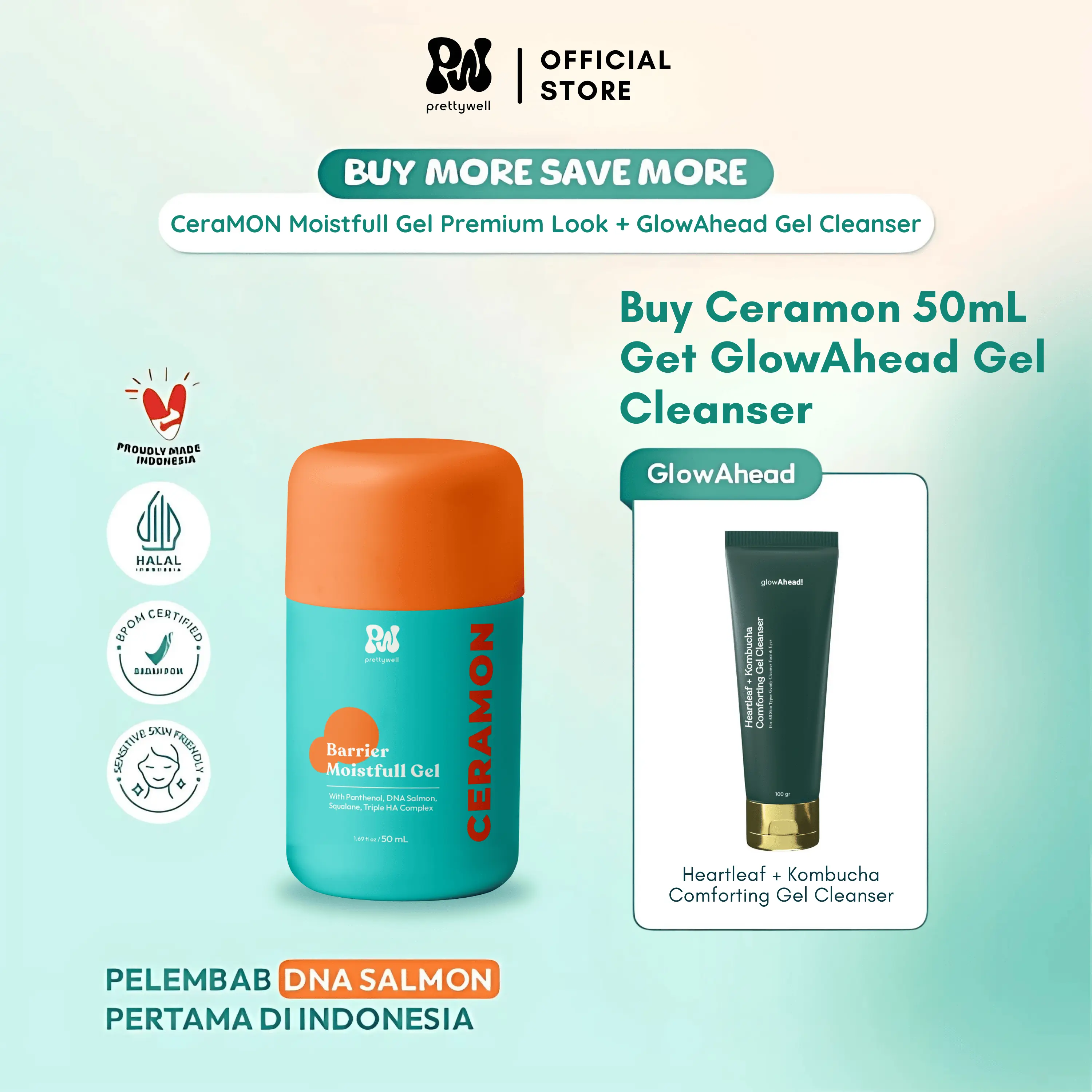 Prettywell (Buy More Save More) [CeraMON Moisturizer] [3D Lipscreen] get [GlowAhead Facial Wash] [Creamy Toner]