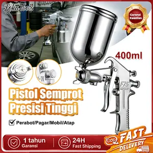 Spray Gun SAGOLAA Tabung Atas 400mL – SPED Semprot Cat – SPOT Spray Gun Alat Cat Mobil & Motor – Tabung Atas Gravity Feed