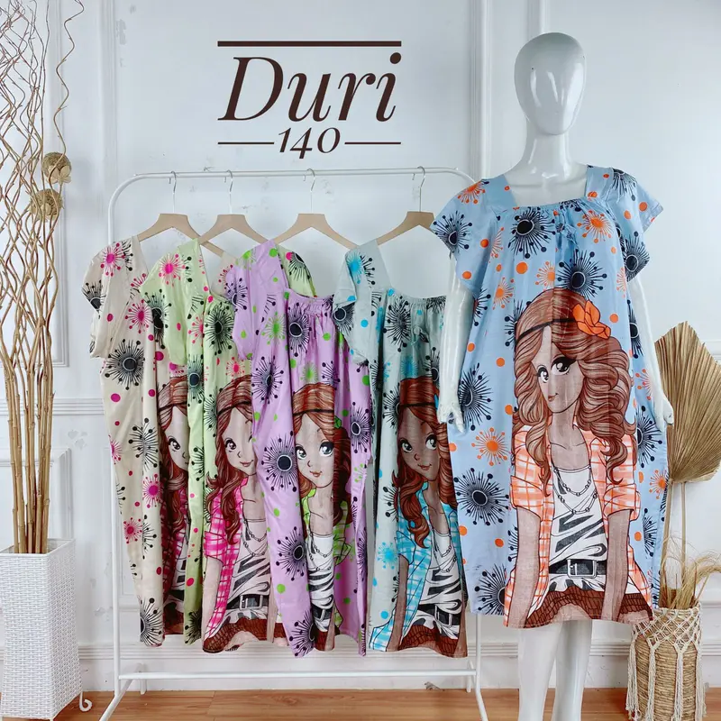 3pcs Daster Kekinian Wanita Dress Fuji Motif Busui Rayon Bumil Panjang 1