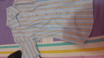 Product Review of Wispie Girl Boss Fitted Shirt | Kemeja kerja wanita fit garis stripe karet Lembut pink hijau biru from s**s 3