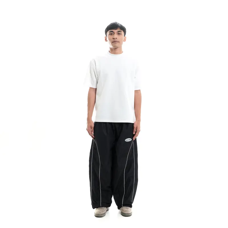 Unbroken Official Celana Parachute Stripe Panjang Loose Pants Hitam Basic Casual Dewasa Tebal Pria Distro baggy scena y2k lokal legged trousers sweatpants  Stretch  Straight Formal Pensil 6
