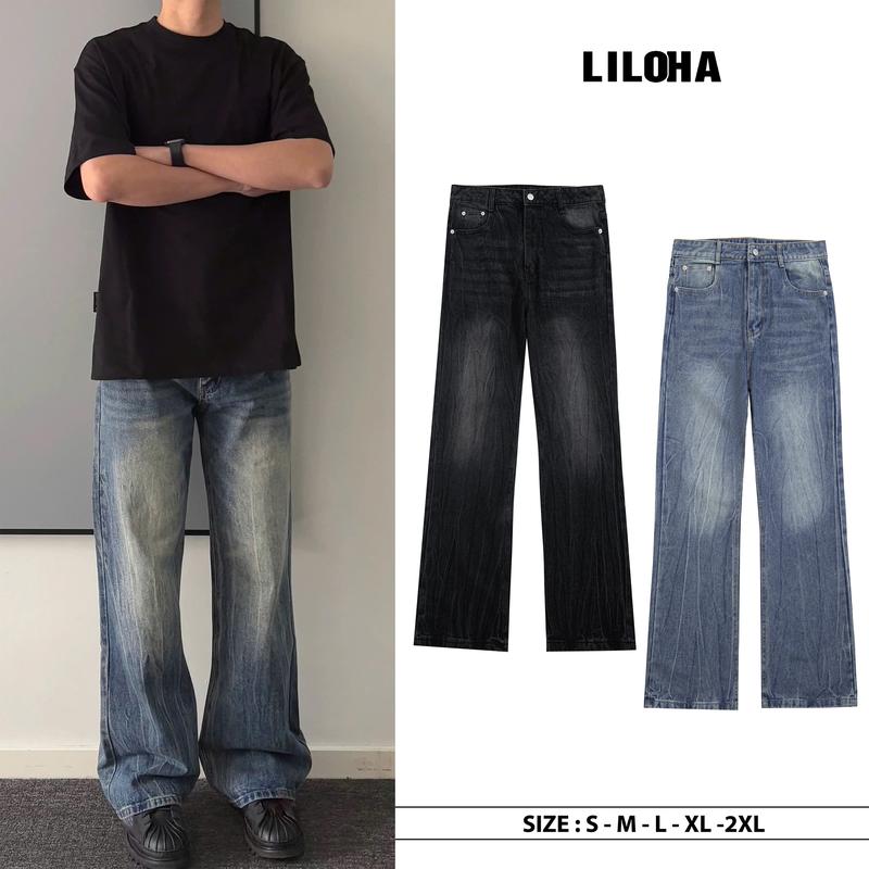    DEAL MỞ BÁN   QUẦN JEAN ỐNG XUÔNG HƠI LOE FROM DOUYIN WASH MÀU LOANG SỌC VÂN CÁ TÍNH JEAN NAM ỐNG SUÔNG TÔN DÁNG MÃ 04 