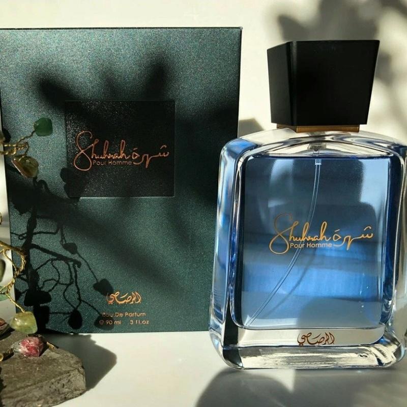 Rasasi Shuhrah Pour Homme EDP 90 ML Parfum Pria Wanginya Tahan Lama dengan Nota Rose, Sandalwood, & Oudh Aroma Segar dan Masculin