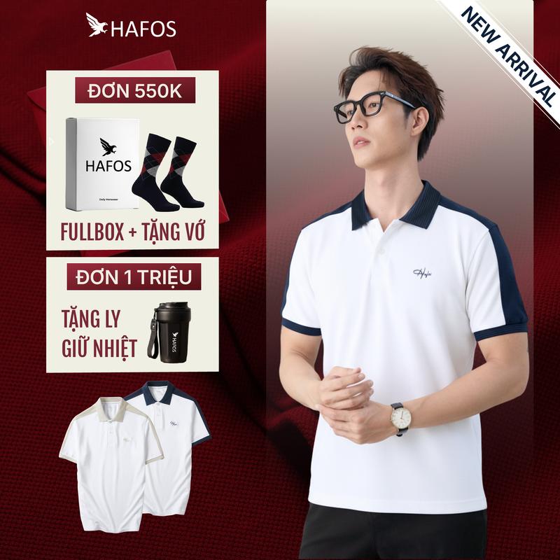    NEW   Áo Polo Nam tay ngắn PLAIN HAFOS polo nam trơn phối viền tinh tế vải Smart Pique dày dặn 