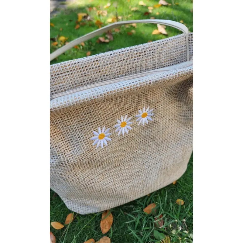 Totebag Bunga Daisy Tote Bag Kanvas Gail Resleting Aesthetic 3
