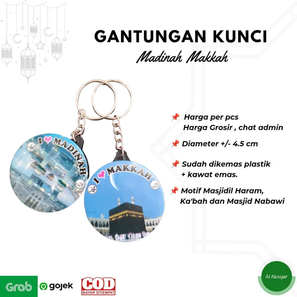 Gantungan Kunci Ka'bah Mekkah Madinah Souvenir Oleh-Oleh Haji Umroh Gantungan Unik Ganci Souvenir Gantugan Kunci Kabah