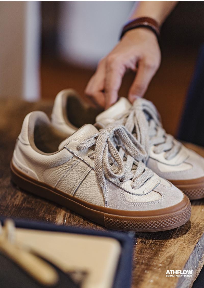 Product Introduction of Maden Men's Full Grain Leather Training Shoes Daily Breathable Low Top Sneakers Outdoor Casual Sports Shoes Retro German Trainer for Men 24