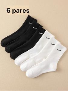 6 Pares de Calcetines a Media Pantorrilla, Cómodos y Transpirables, Calcetines Deportivos para Estudiantes Unisex, para Todas las Estaciones