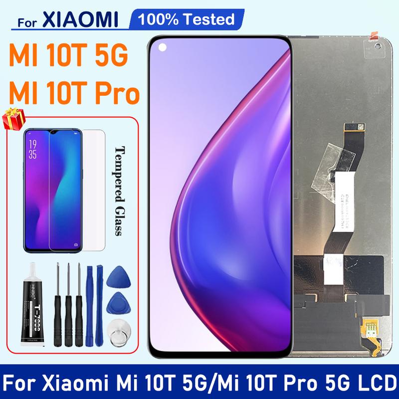 6.67" For Xiaomi Mi 10T 5G 10T Pro 5G LCD M2007J3SG Display Digital Touch Screen Replacement Assembly Parts [Free Gift] Repair Tools, Glue, and Protective Film 0