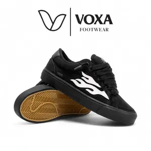 Voxa - Armagedon Full Black Sepatu Sneakers | Sepatu Gemuk | Casual Pria Wanita FREE KAOS KAKI