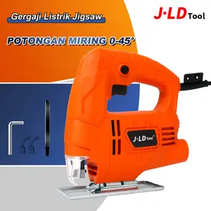 JLD Gergaji Listrik Jigsaw Mesin Kayu Industri Logam dengan Kurva Daya Tinggi 0-45° untuk PVC Wood & Metal Pemotongan Presisi Jigsaw Master