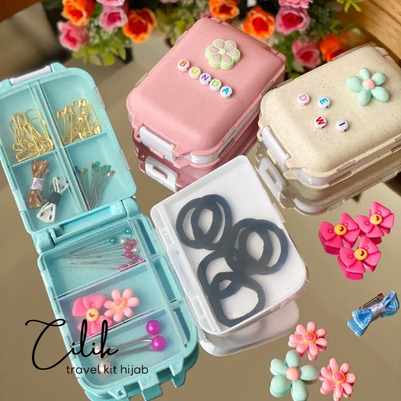 Shune-Travel Kit Hijab Box Tempat Jarum Pentul Peniti -Cilik 2